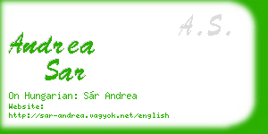 andrea sar business card